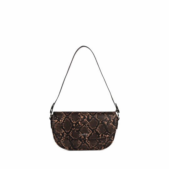 Le Nadia - Sac à main 2-en-1 en cuir vegan sepia