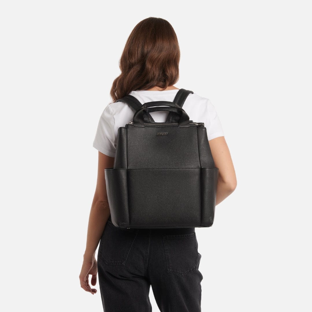 Le Nala - Sac à couches en cuir vegan noir recyclé