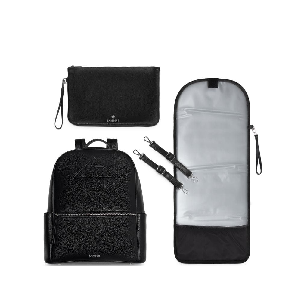 Le Vicky - Sac à couches en cuir vegan noir recyclé