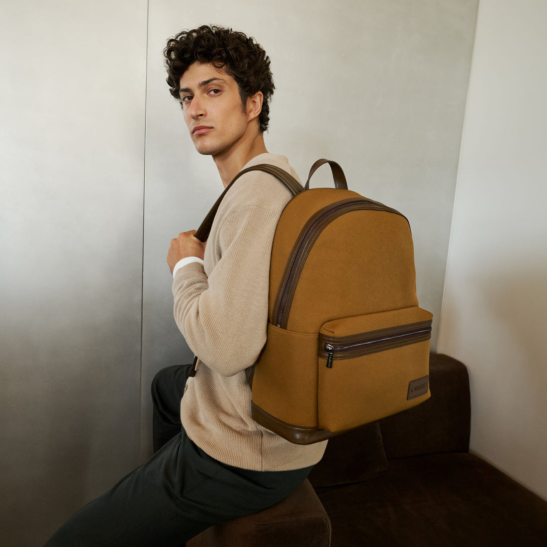 Logan – Backpack in Breen Mix Canvas
