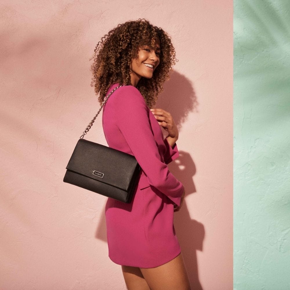 The Valeria - Black Vegan Leather 3-in-1 Handbag