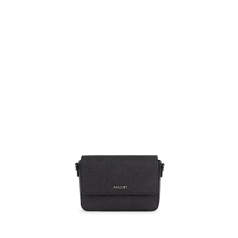 Le Aimee - Sac à main 2-en-1 en cuir vegan noir brillant