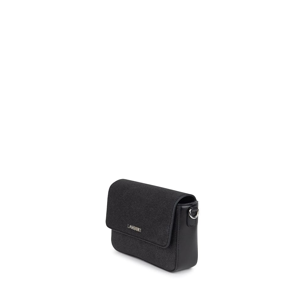 Le Aimee - Sac à main 2-en-1 en cuir vegan noir brillant