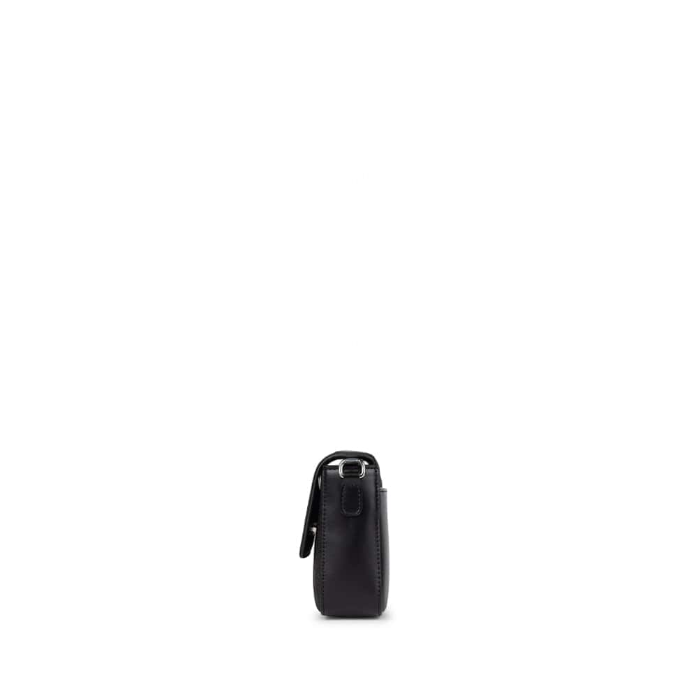 Le Aimee - Sac à main 2-en-1 en cuir vegan noir brillant