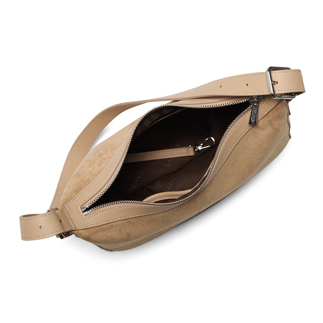 Le Audrey - Sac à main 2-en-1 en suède vegan beige