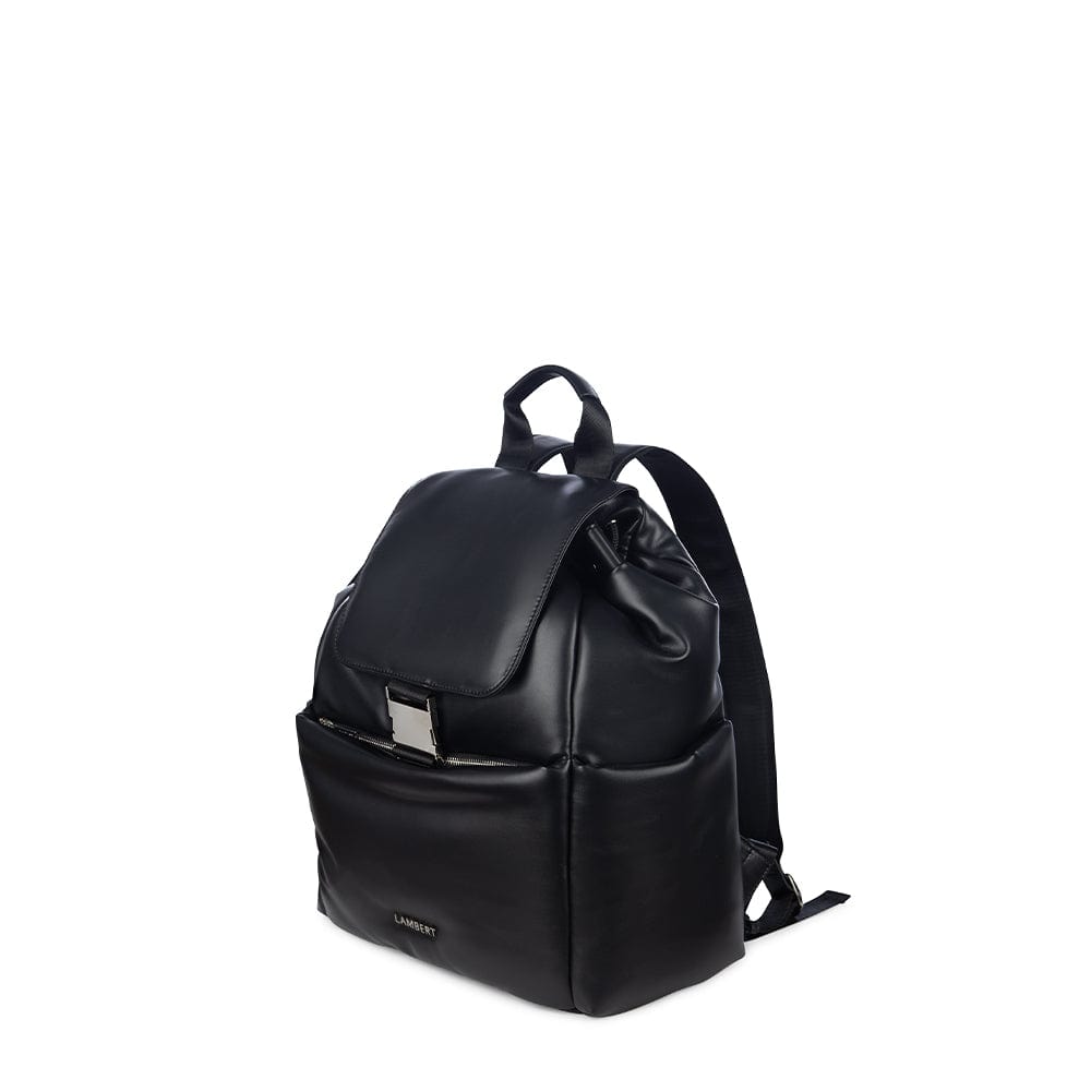 The Averi - Black Vegan Leather Puffy Backpack