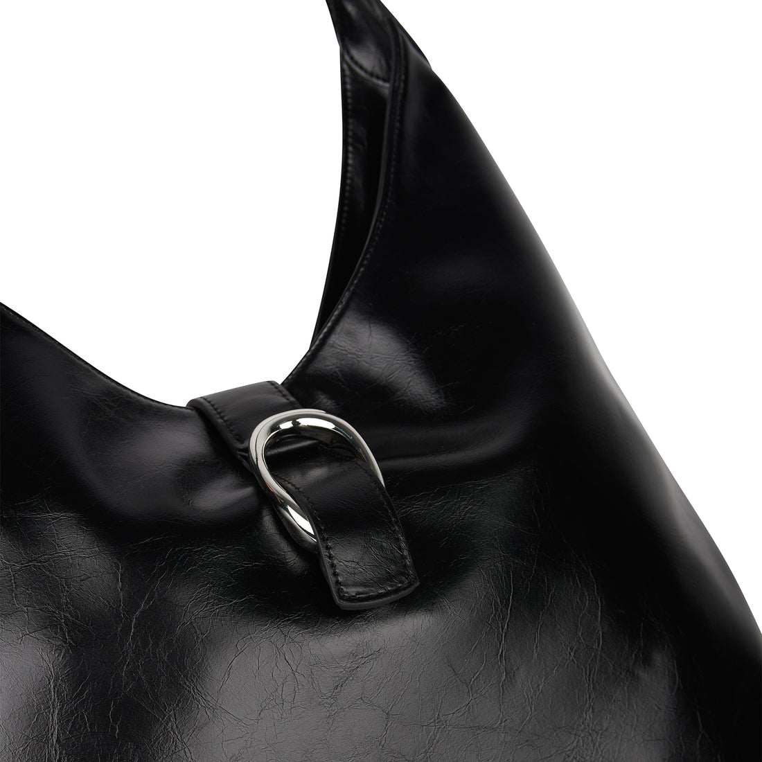 Le Brielle - Sac hobo fourre-tout en cuir vegan noir