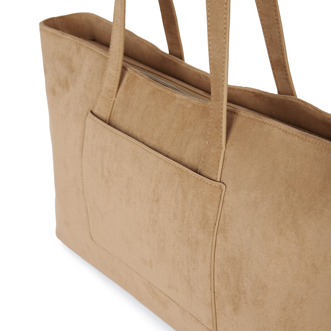 Le Britney - Sac fourre-tout en suede vegan beige