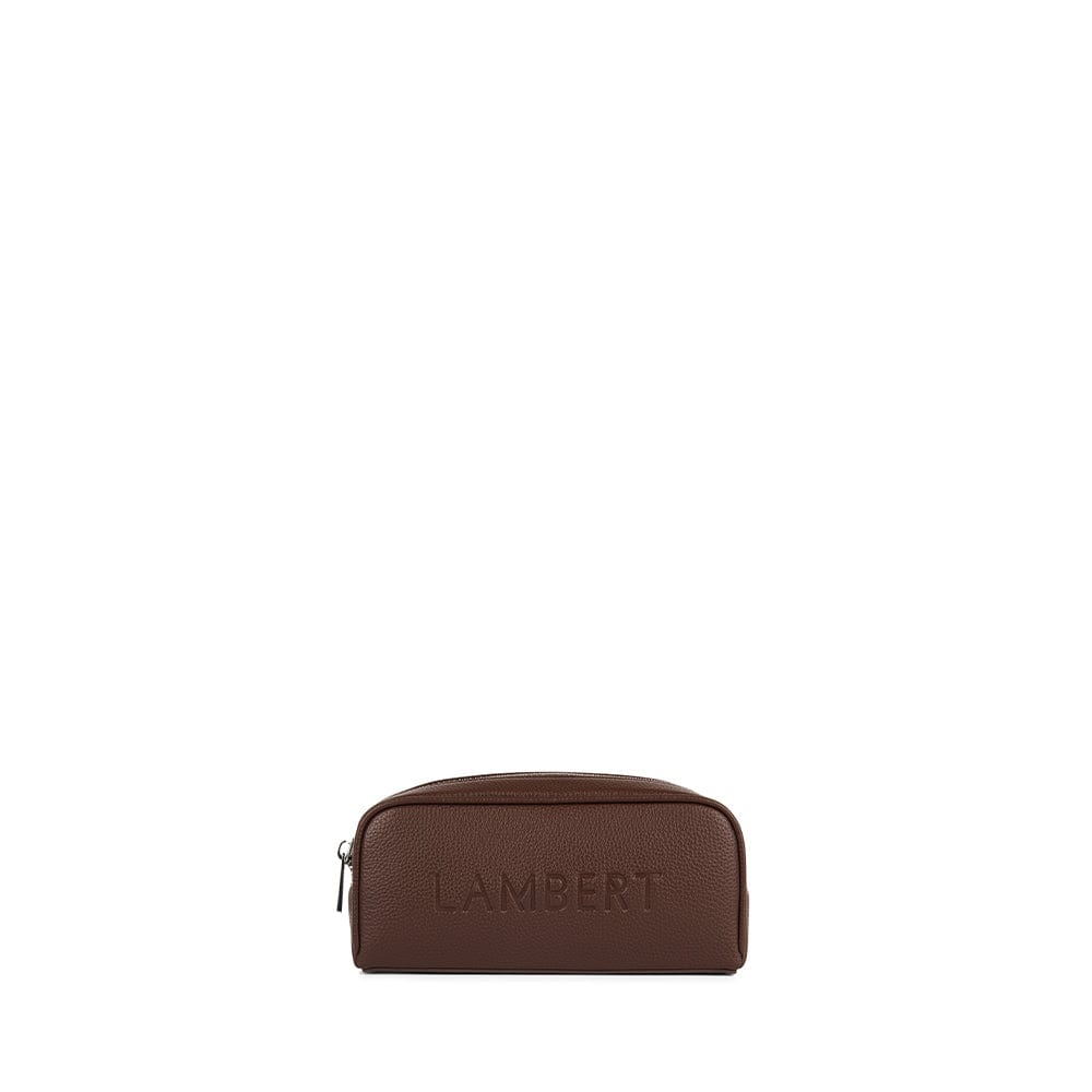 The Brooke – Vegan Leather Pencil Case in Chocolate