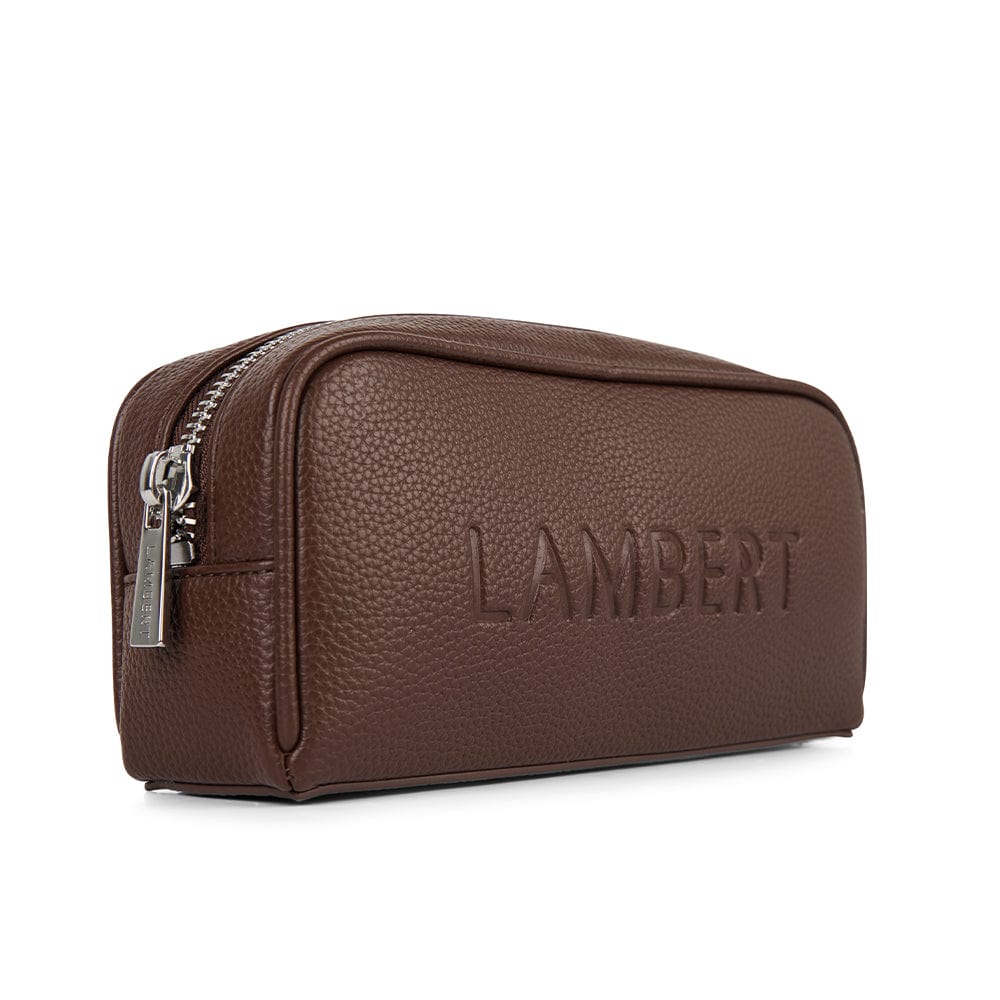 The Brooke – Vegan Leather Pencil Case in Chocolate
