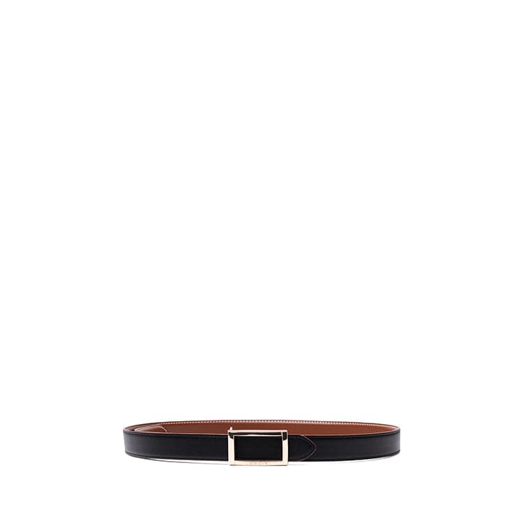 The Cara – Reversible Vegan Leather Belt Hazelnut & Black