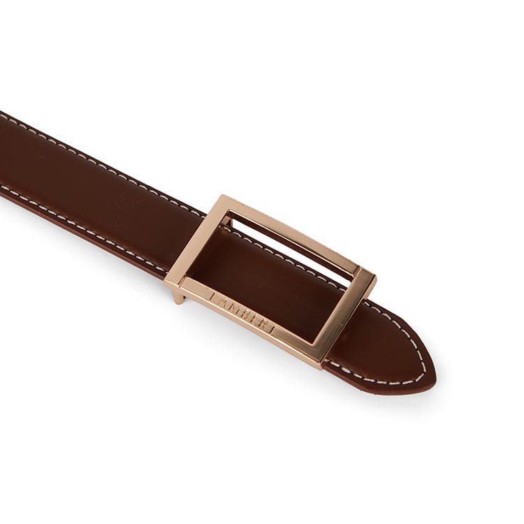 The Cara – Reversible Vegan Leather Belt Hazelnut & Black
