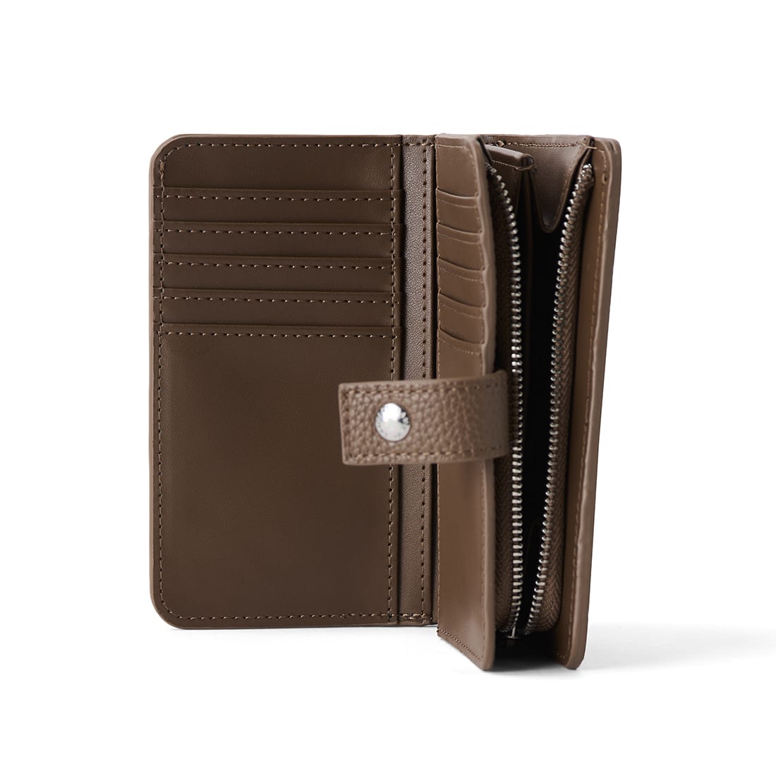 Le Carly – Portefeuille en cuir vegan taupe