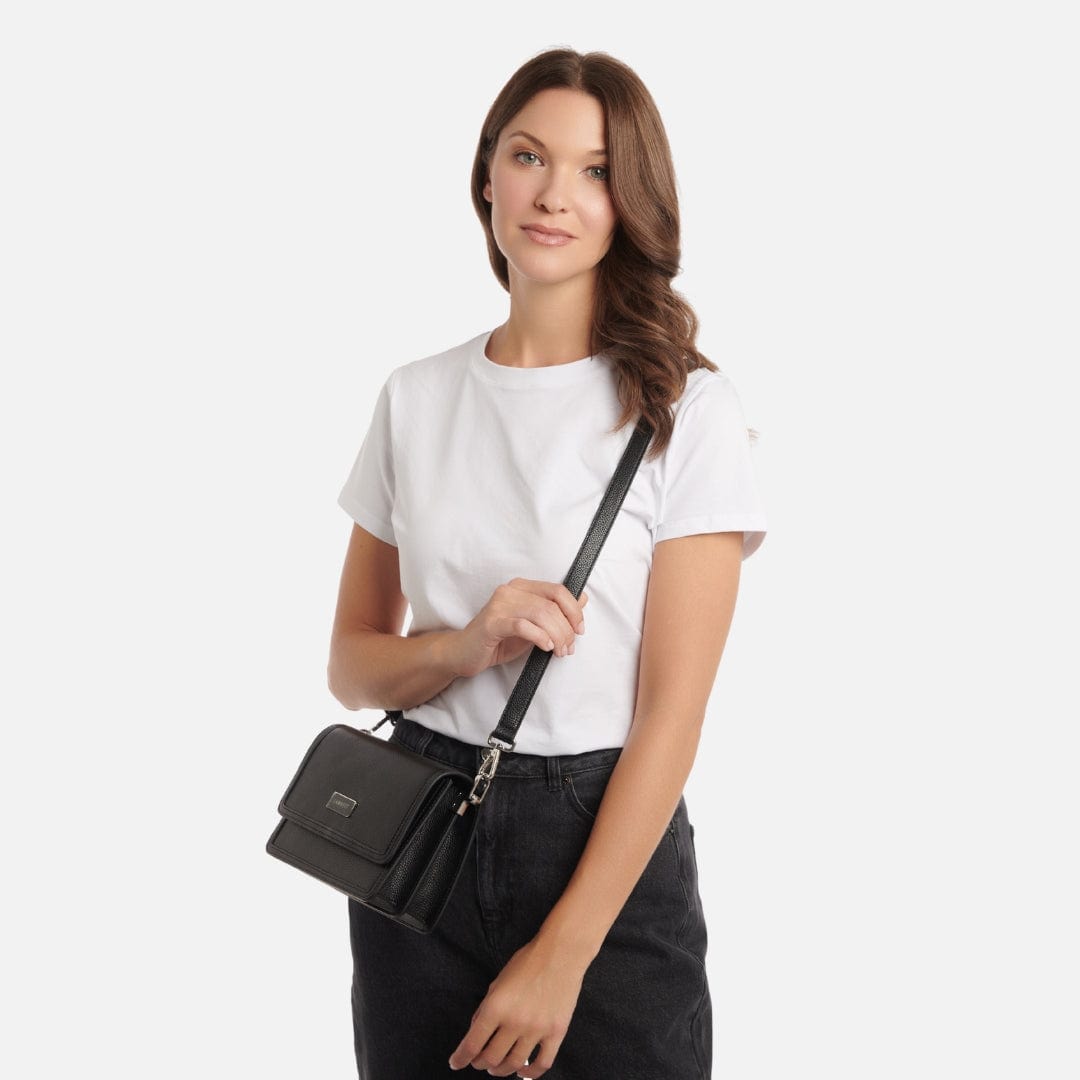 The Caroline - Black Vegan Leather Handbag