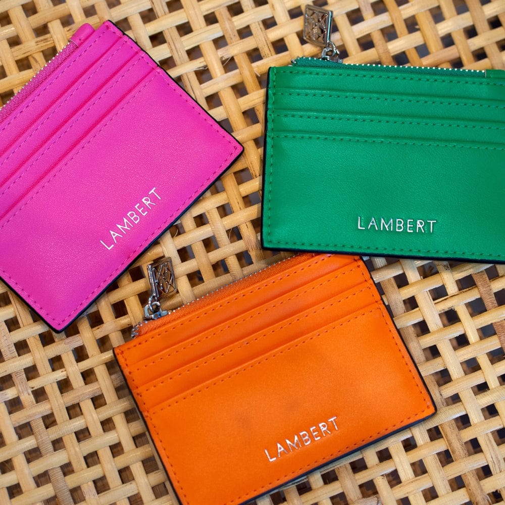 The Cassie - Papaya Vegan Leather Card Holder