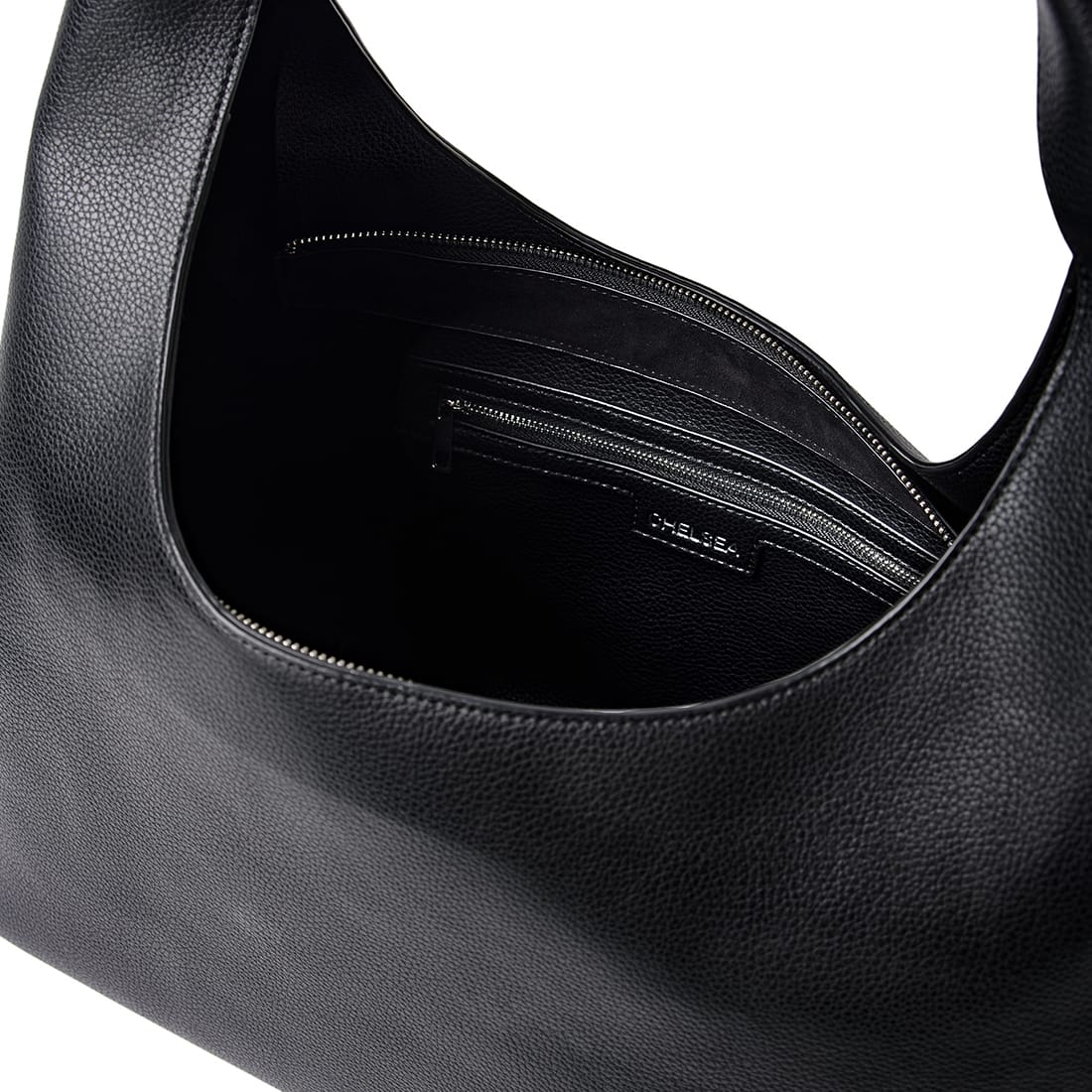 The Chelsea -Black Vegan Leather Hobo Tote Bag