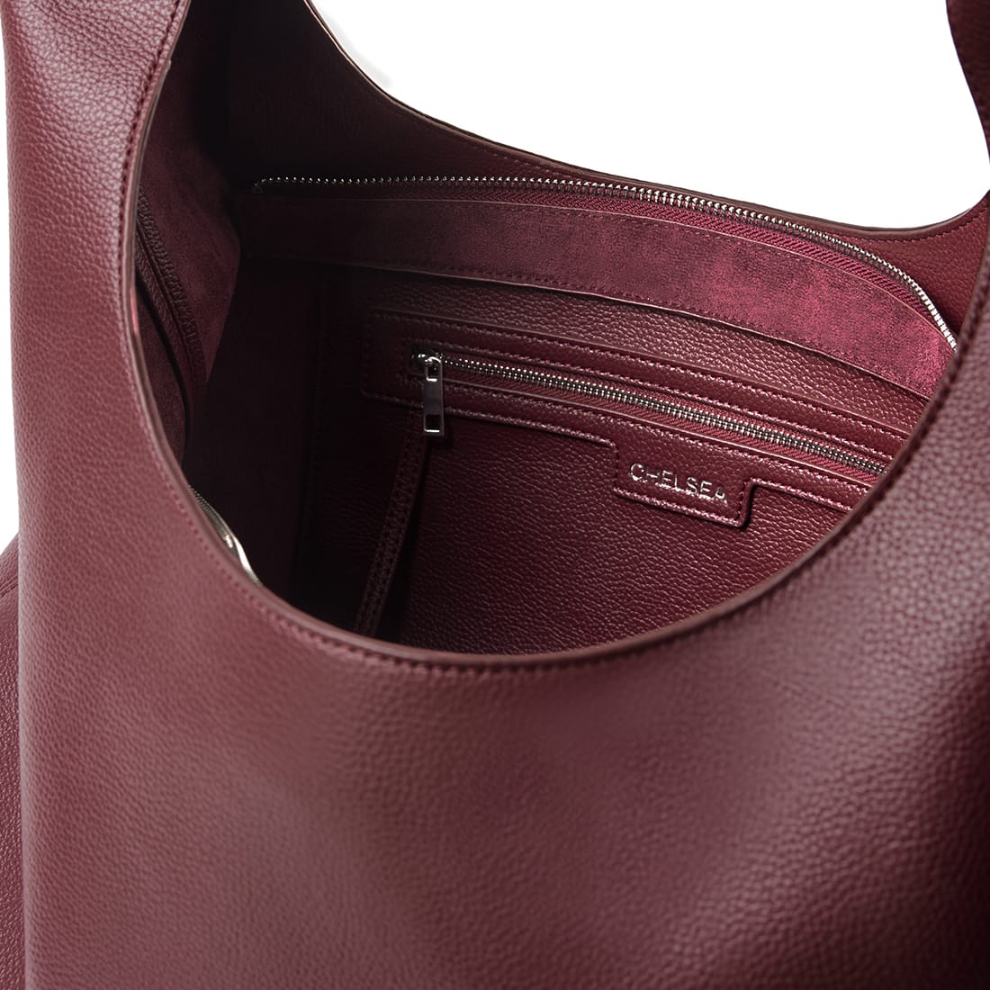 The Chelsea - Cassis Vegan Leather Hobo Tote Bag