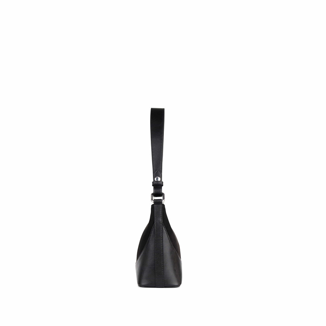 The Clover – 2-in-1 Shoulder Bag in Black Suede