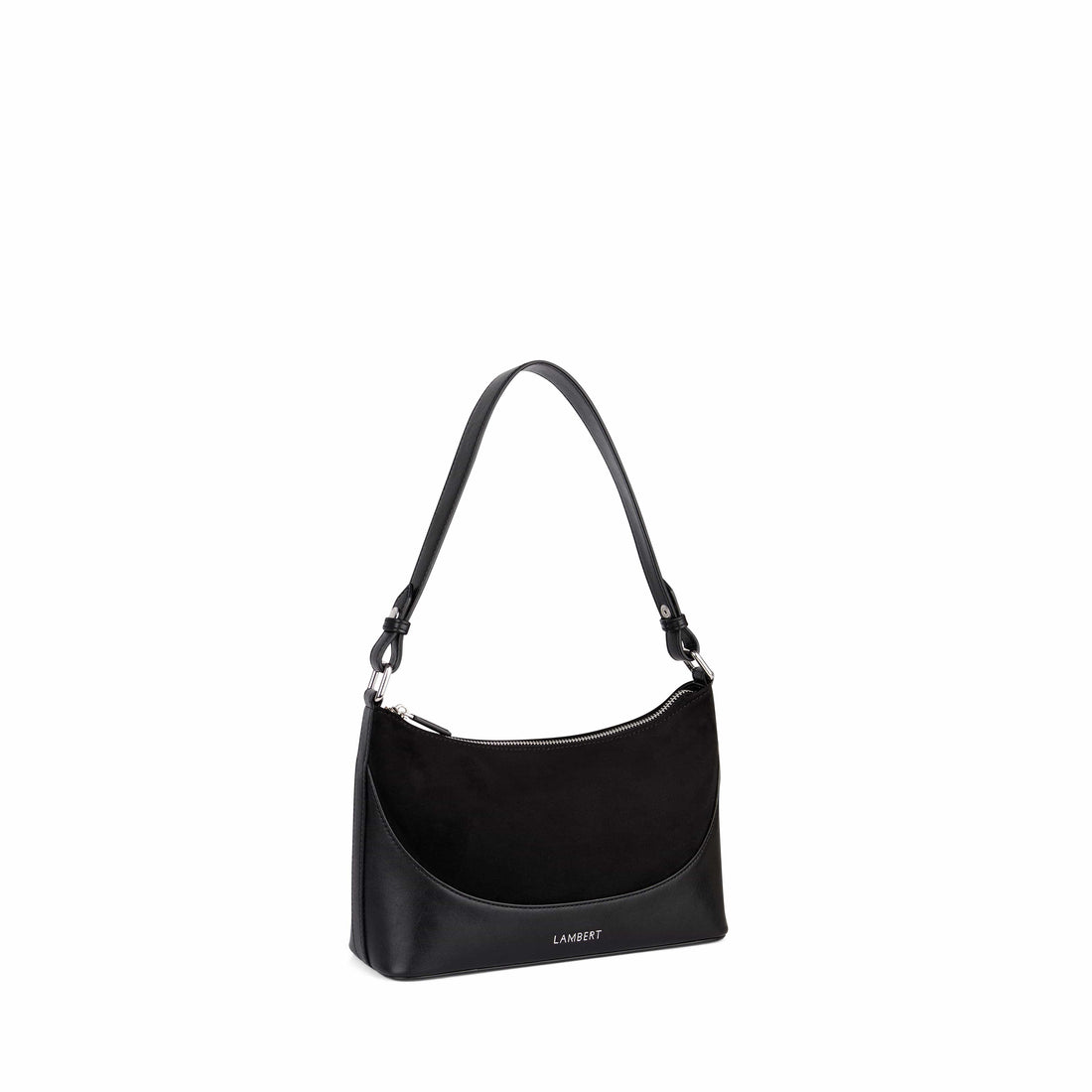 The Clover – 2-in-1 Shoulder Bag in Black Suede