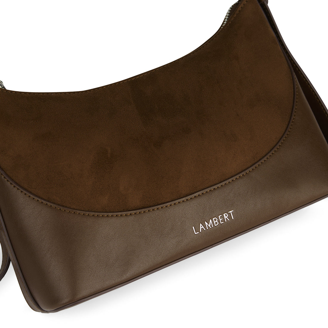 The Clover – 2-in-1 Shoulder Bag in Cacao Suede