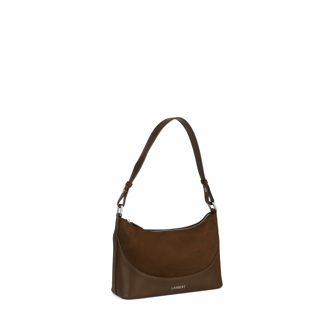 The Clover – 2-in-1 Shoulder Bag in Cacao Suede