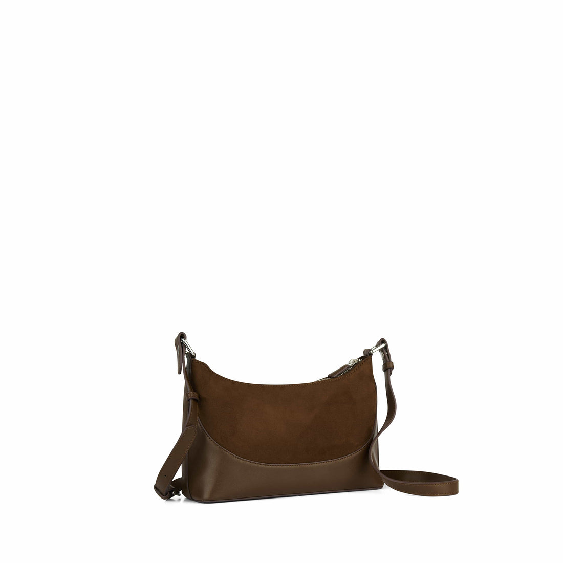 The Clover – 2-in-1 Shoulder Bag in Cacao Suede