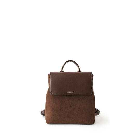 The Cynthia -  Chocolate Vegan Suede Backpack
