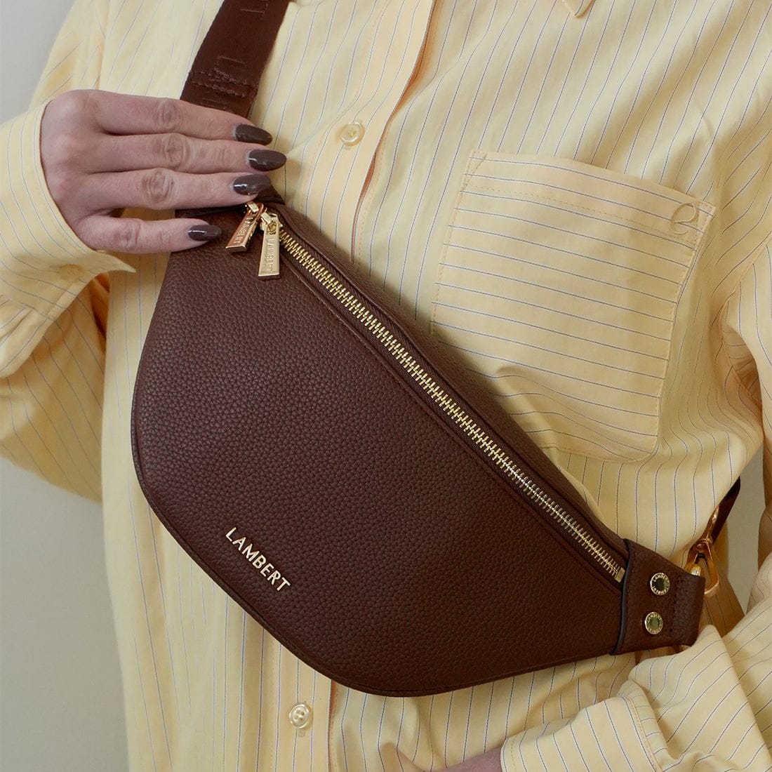 The Sarah – 2-in-1 Hazelnut Vegan Leather Belt Bag