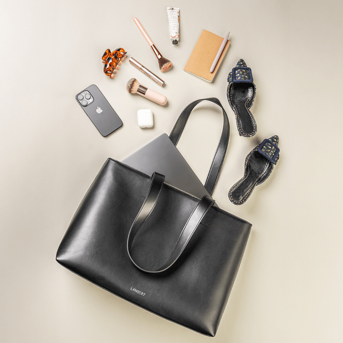 The Danyka - Black Vegan Leather Tote Bag