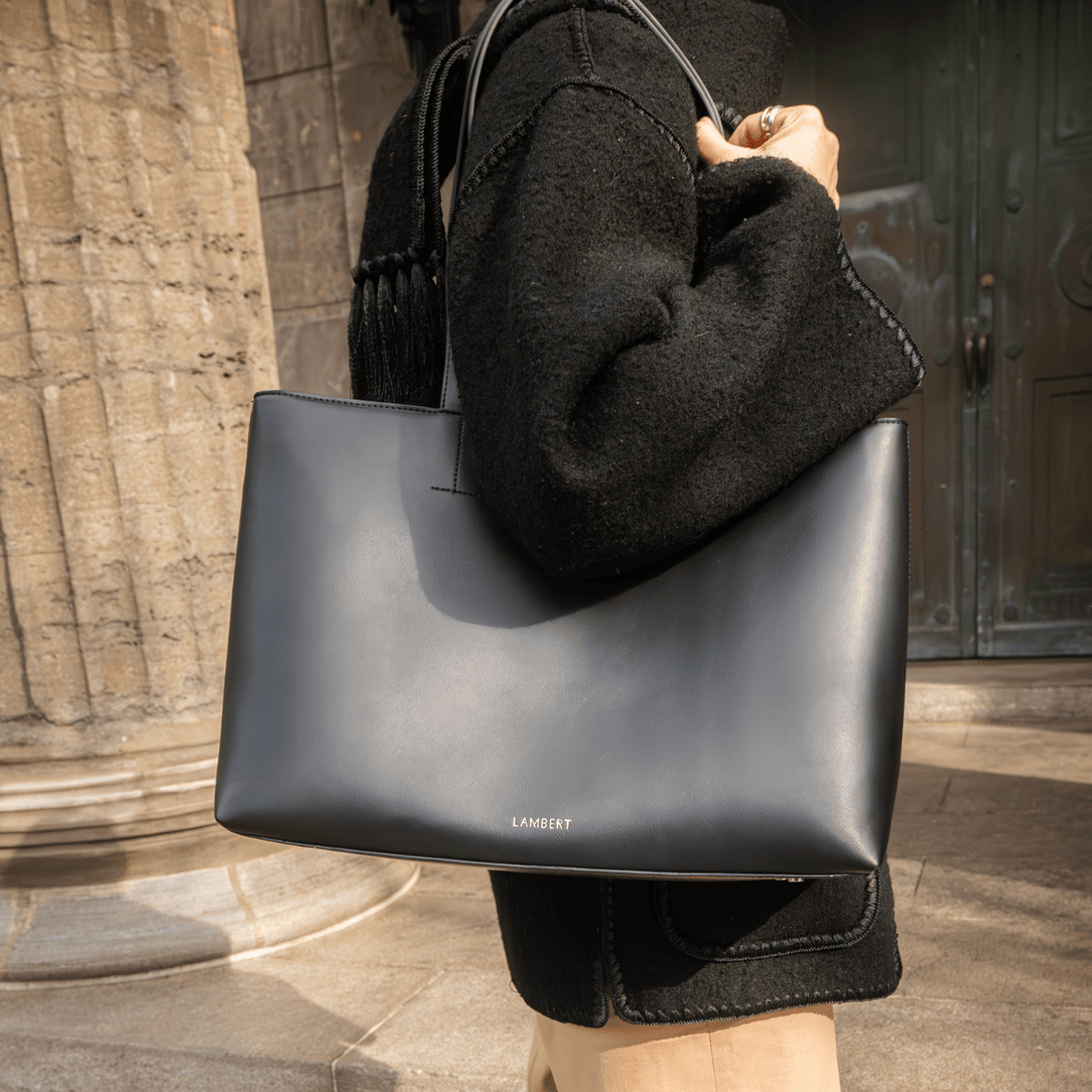 The Danyka - Black Vegan Leather Tote Bag
