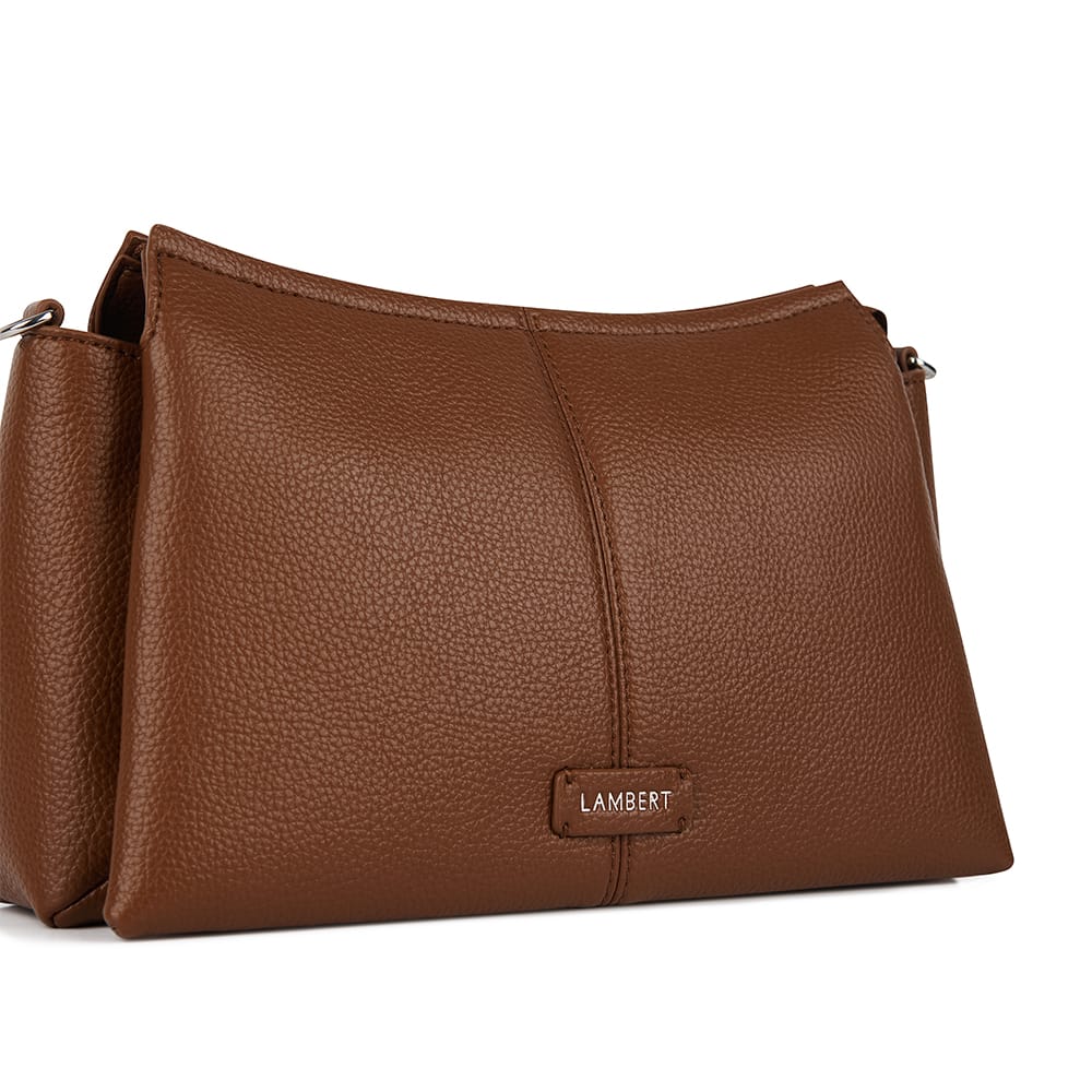 Le Eleanor – Sac bandoulière en cuir vegan hazelnut