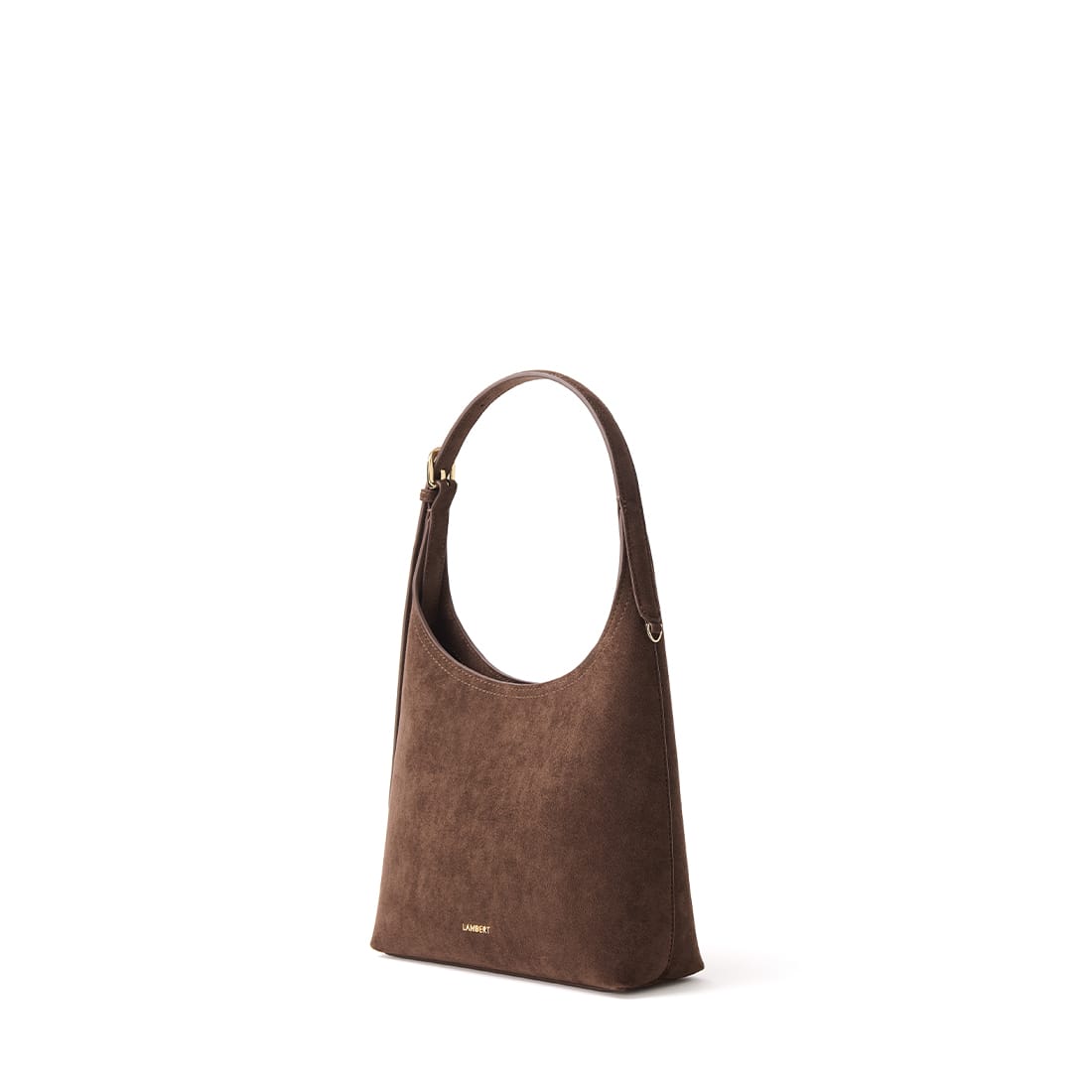 The Elena - Chocolate Vegan Suede Shoulder Bag