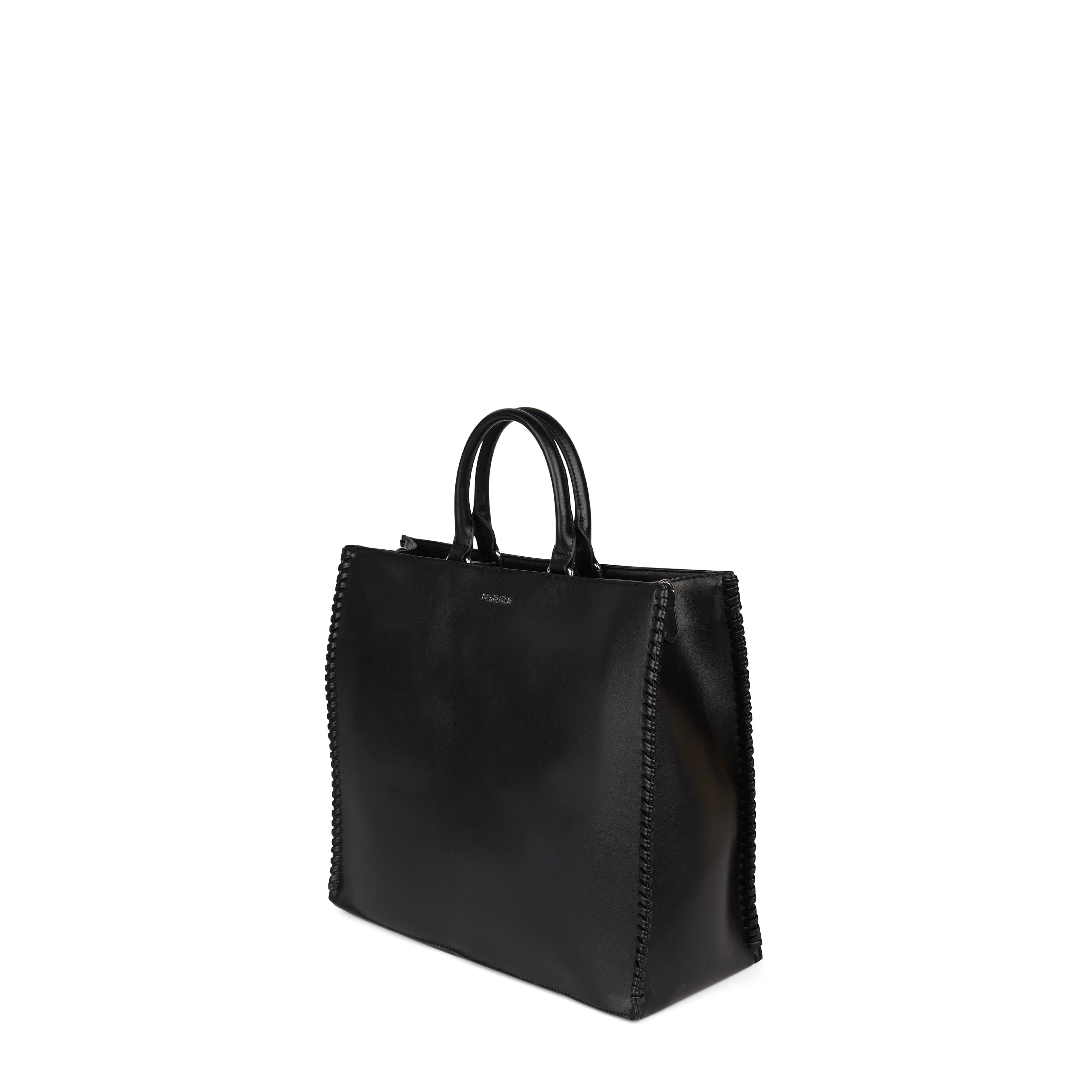 The Eloise – 2-in-1 Black Vegan Leather Tote Bag – Lambert