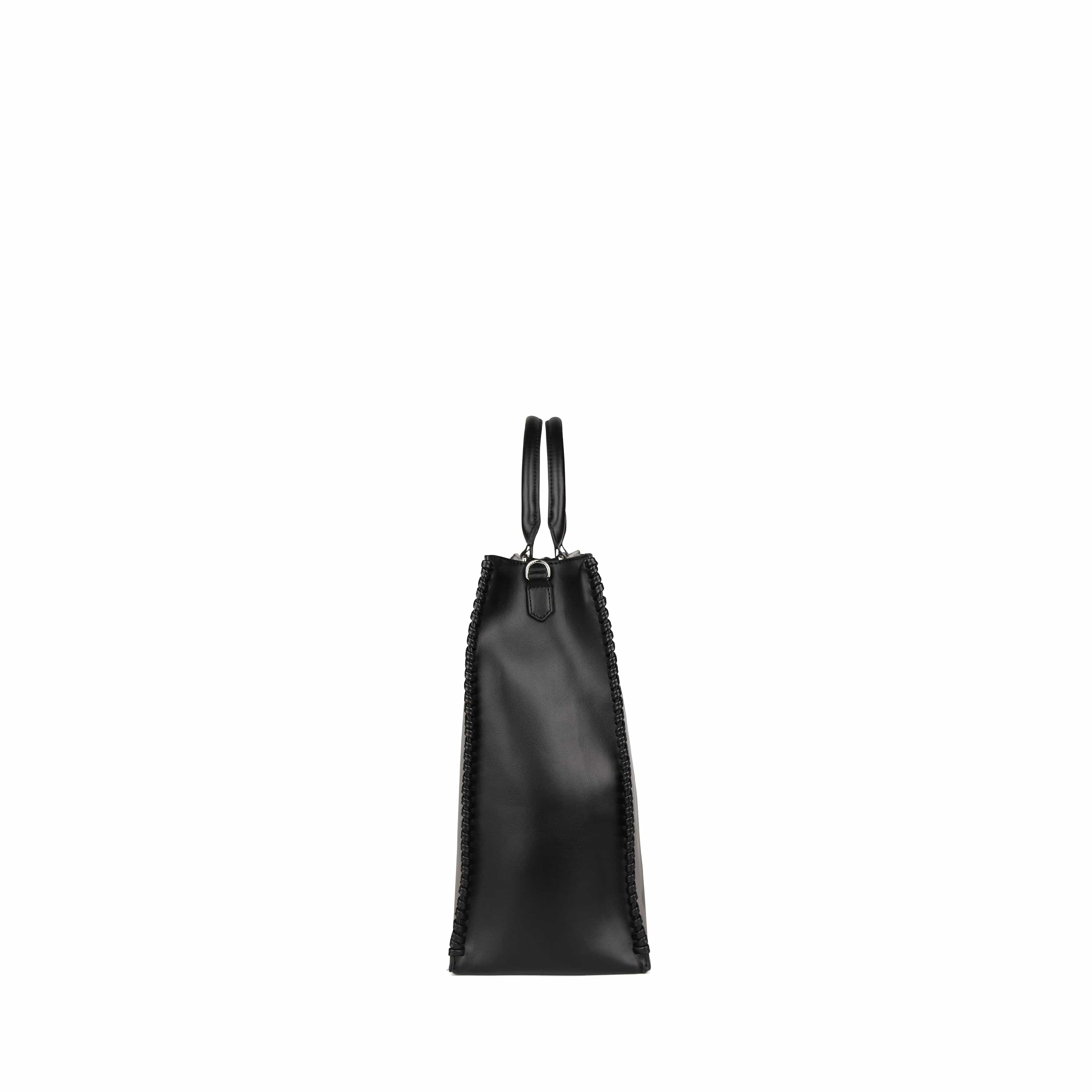 The Eloise – 2-in-1 Black Vegan Leather Tote Bag – Lambert