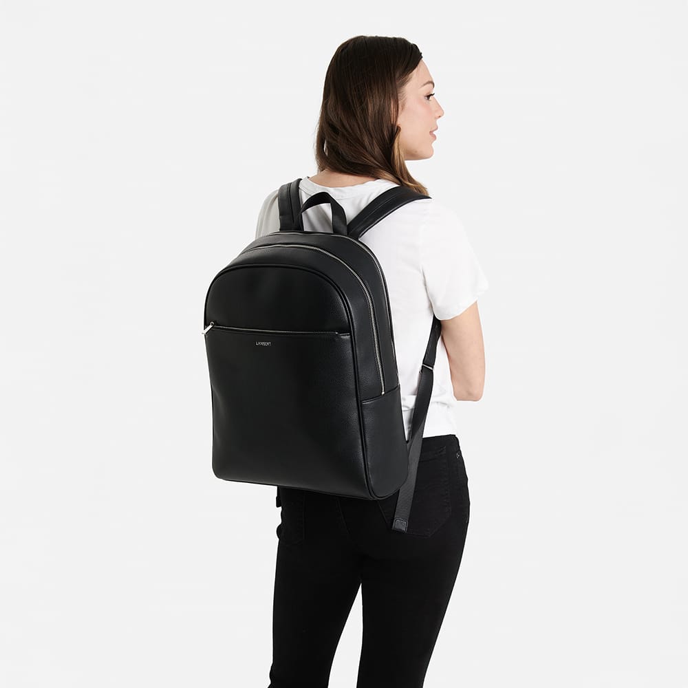 The Emerson -  Black Vegan Leather Backpack