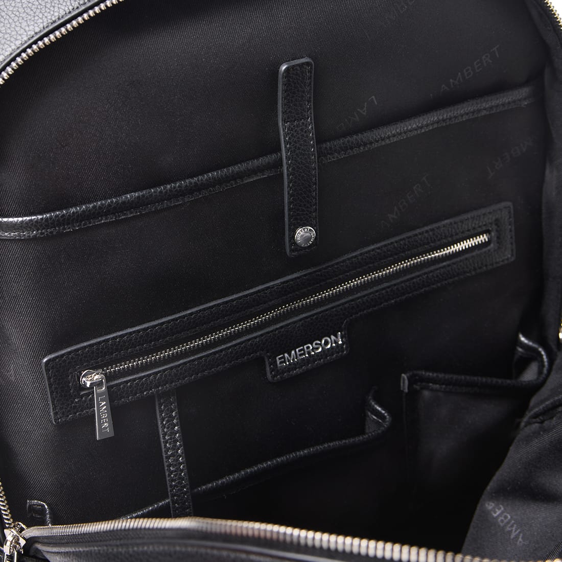 The Emerson -  Black Vegan Leather Backpack