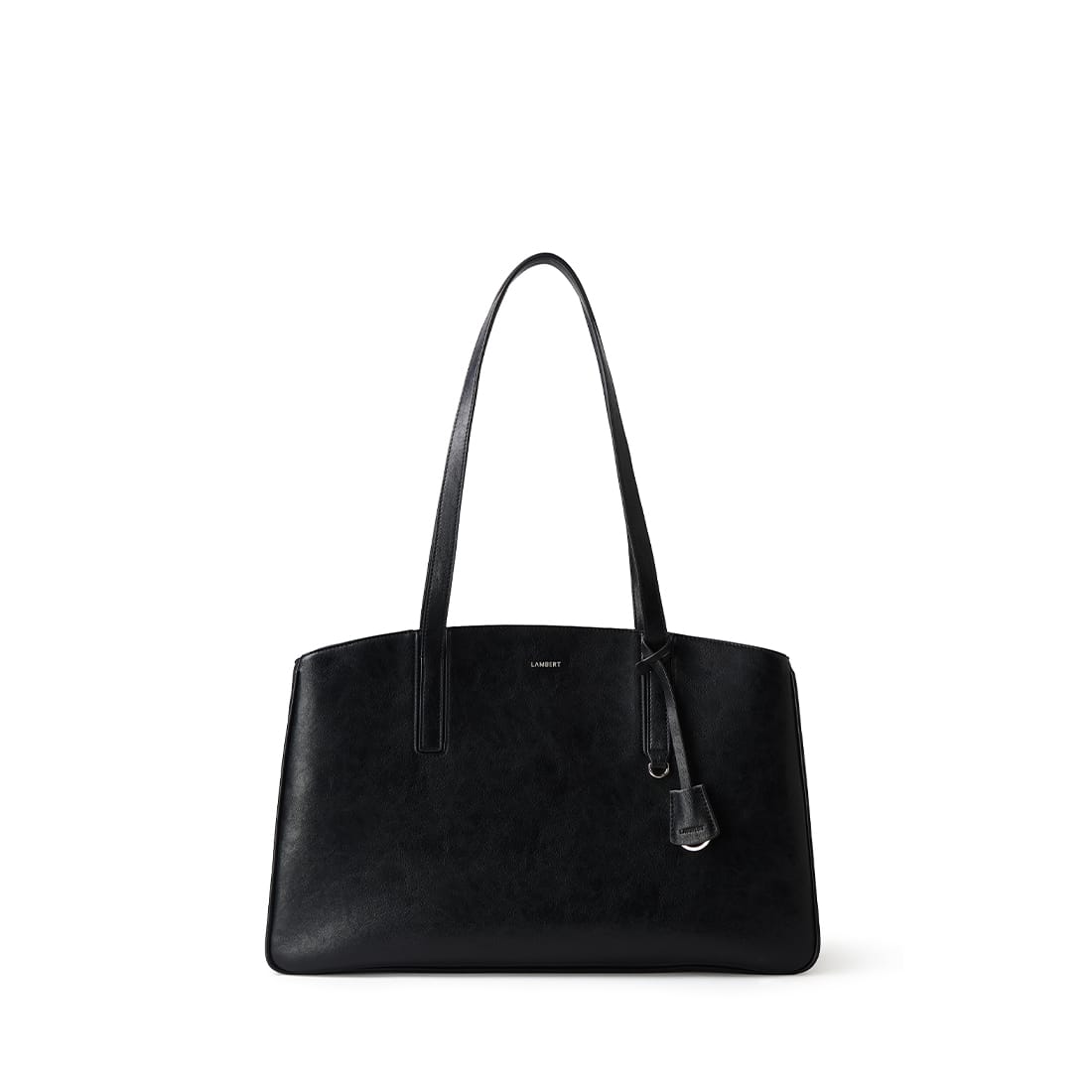 The Estelle - Black Vegan Leather Work Tote Bag