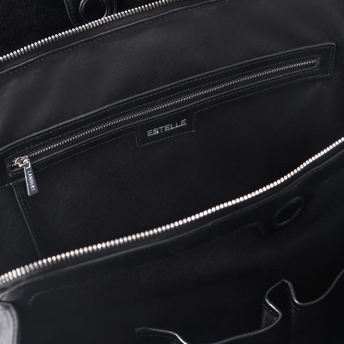 The Estelle - Black Vegan Leather Work Tote Bag