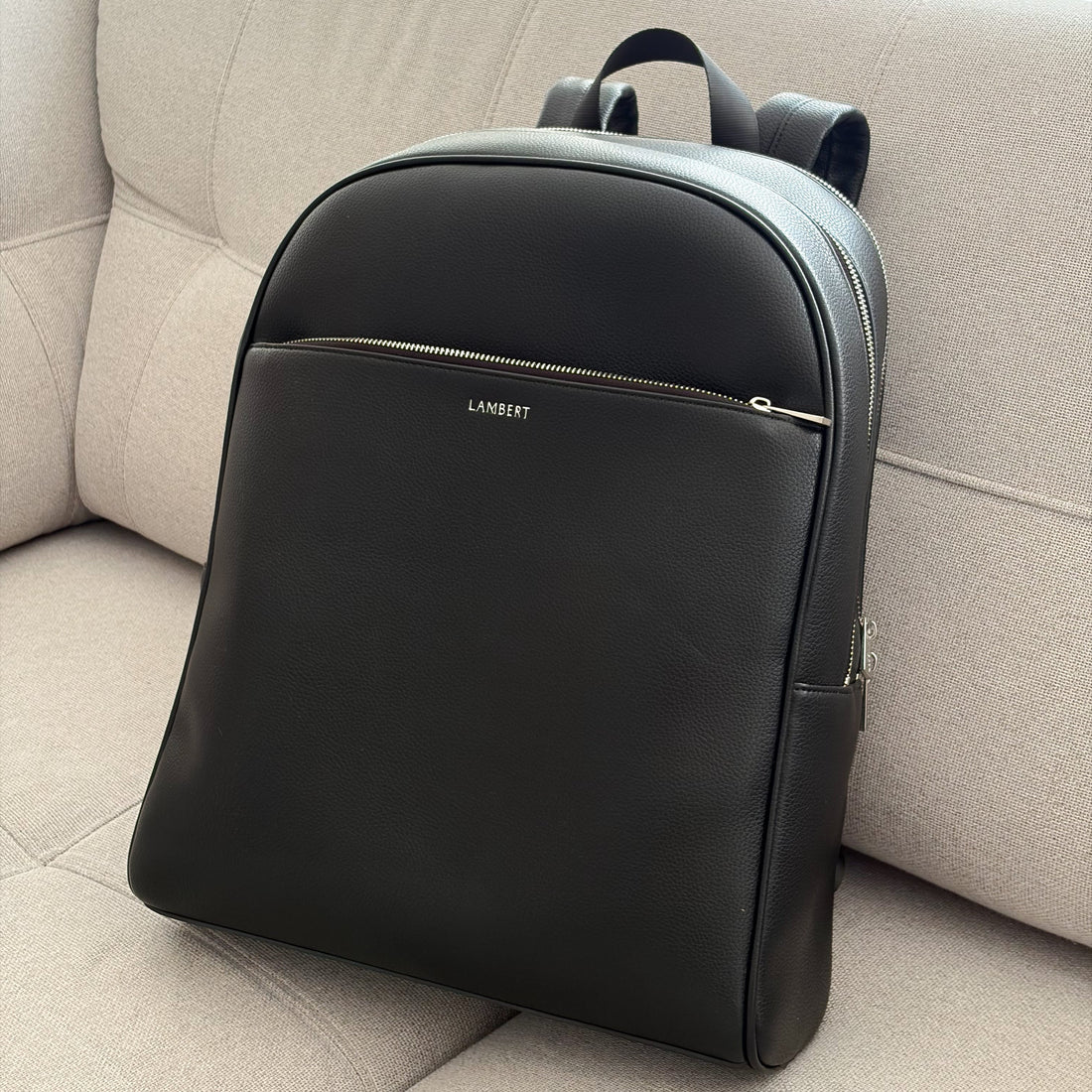The Emerson -  Black Vegan Leather Backpack