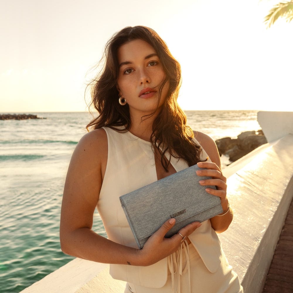 The Felicia - Light Denim Vegan Leather Handbag