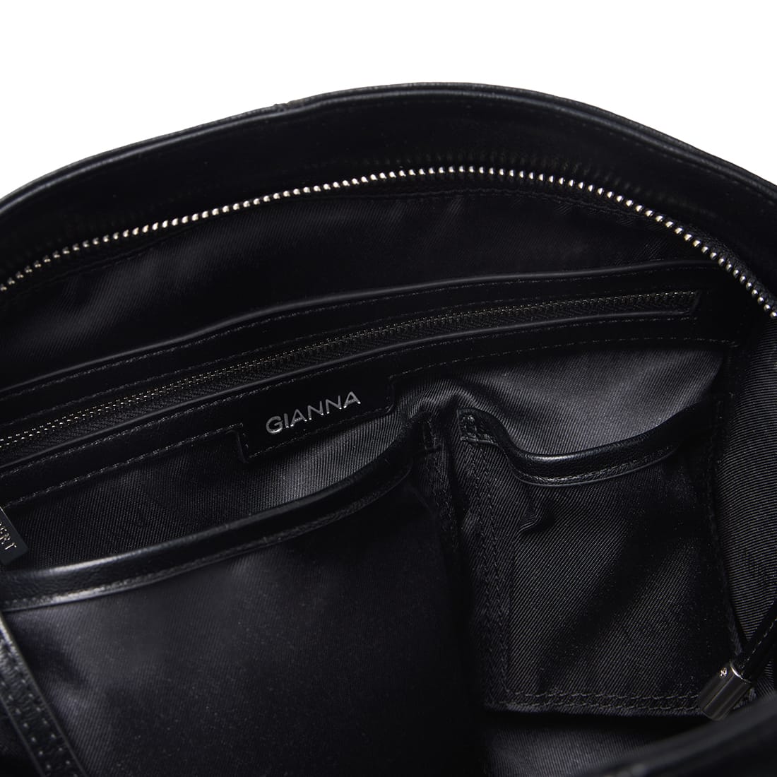 Le Gianna - Sac à main 2-en-1 en cuir vegan noir