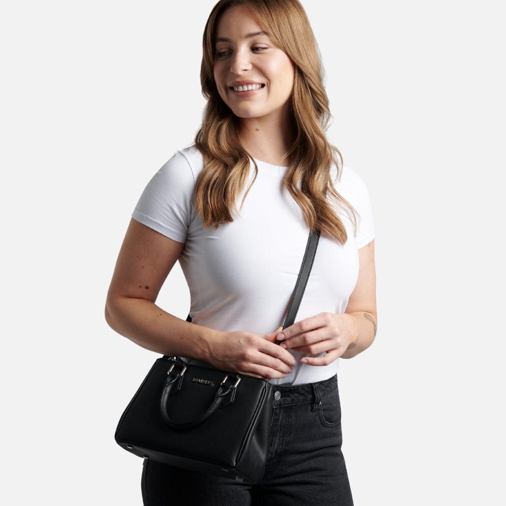 The Gigi - 2-In-1 Black Vegan Leather Handbag