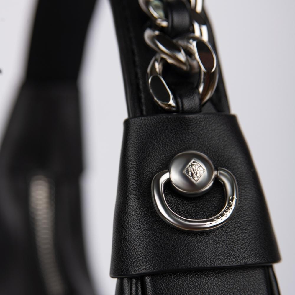 The Hailey - 2-In-1 Black Vegan Leather Handbag