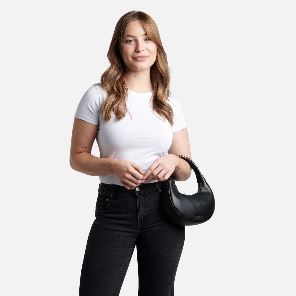 The Hailey - 2-In-1 Black Vegan Leather Handbag