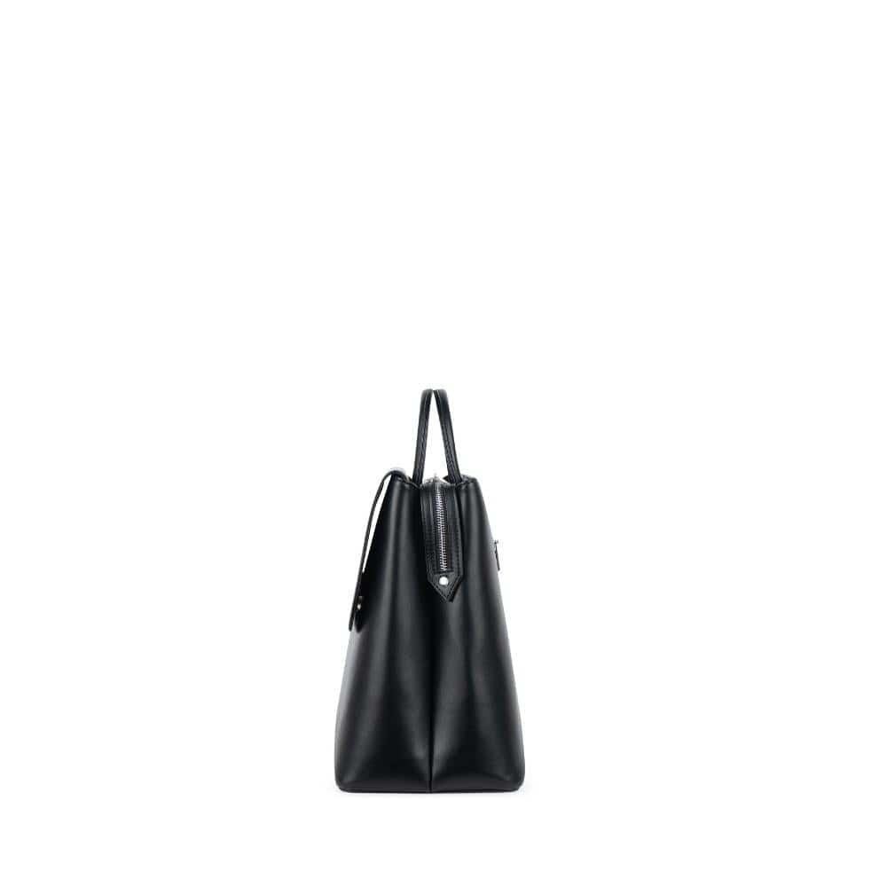 Le Helena - Sac à main 2-en-1 en cuir vegan croco noir