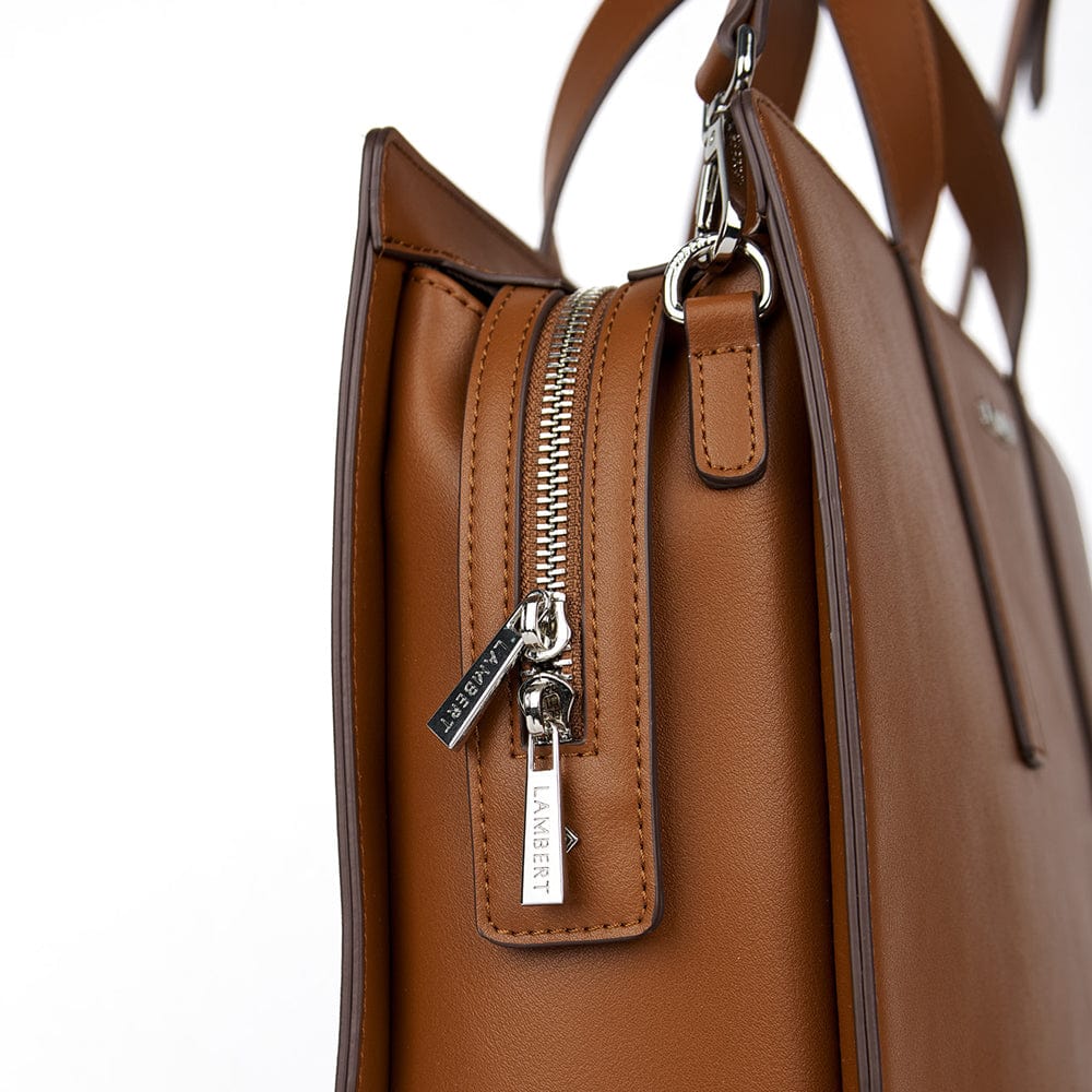 The Helia - 2-in-1 Black Vegan Leather Briefcase