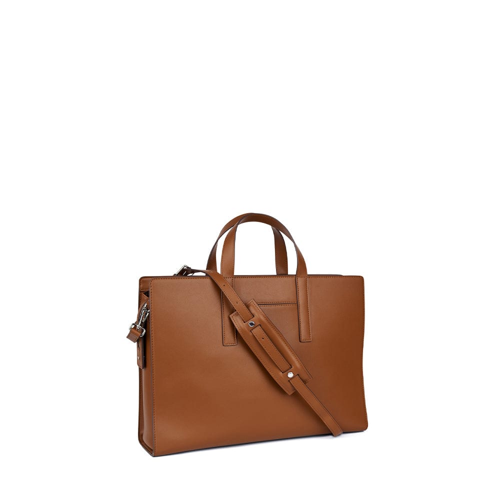 The Helia - 2-in-1 Black Vegan Leather Briefcase