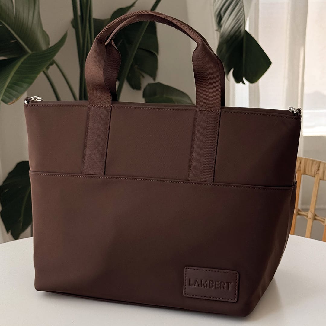 La Hollie – Boite à lunch isotherme 2-en-1 en nylon chocolate