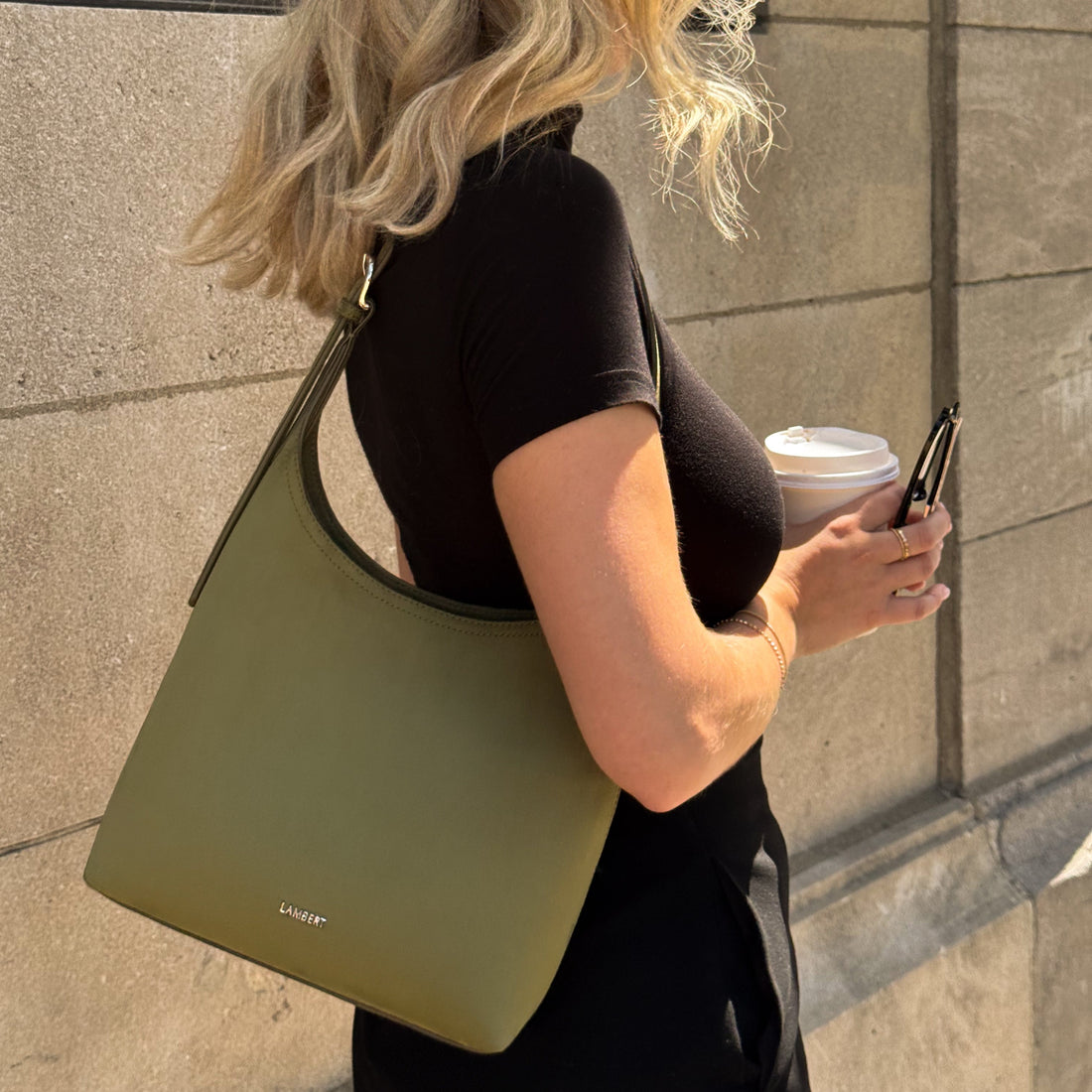 The Elena - Moss Vegan Suede Shoulder Bag