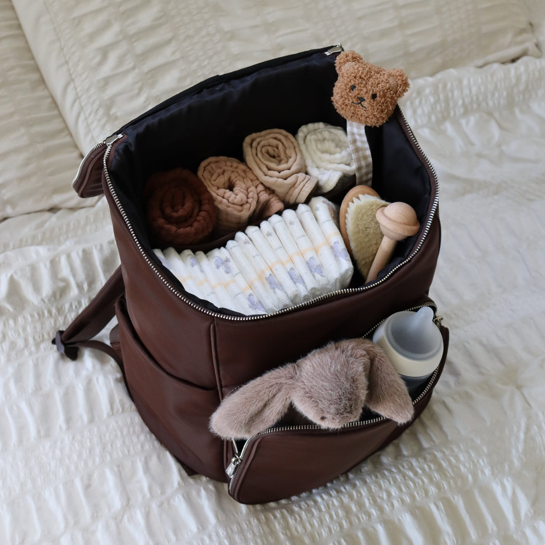 The Anabelle - Chocolate Nylon Diaper Backpack
